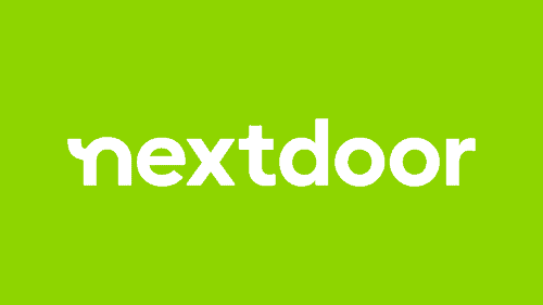 Logo featuring the word "nextdoor" in bold, white lowercase letters centered on a bright green background.