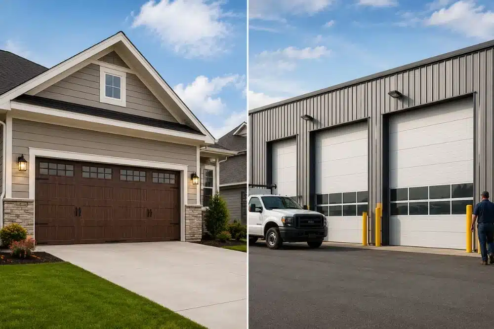 residential vs commercial garage doors differences
